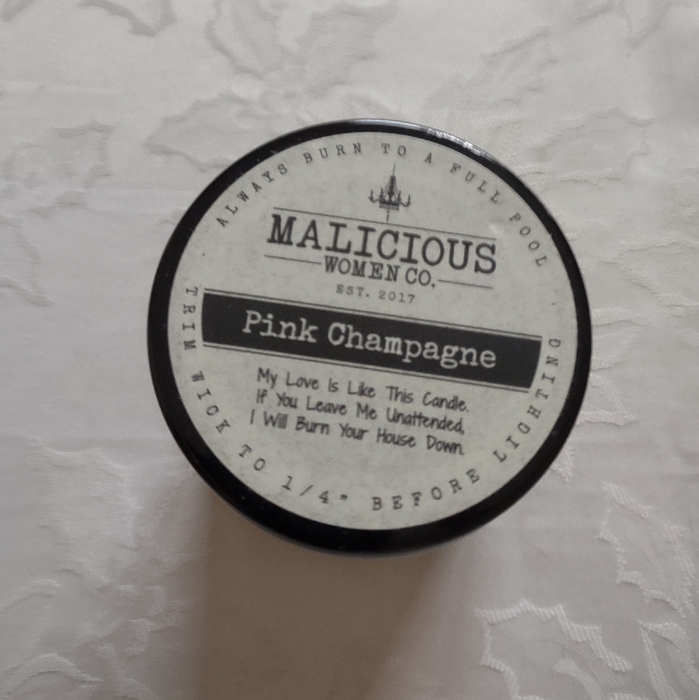 Pink Champagne 100% organic soy hand poured candle